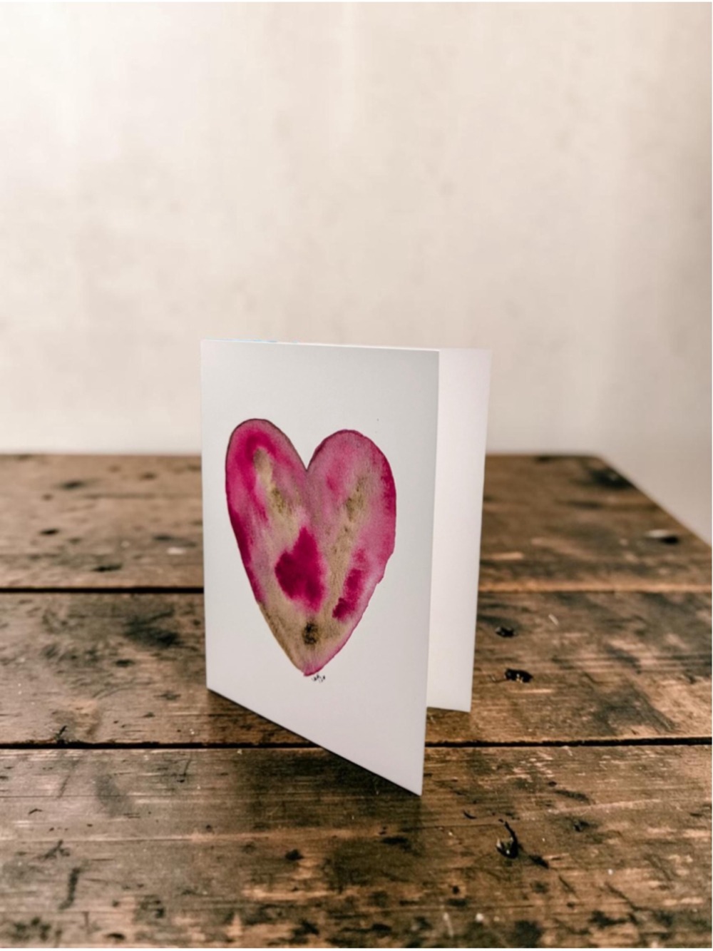 12 Watercolor Notecards: Hearts (4.25" x 5.5") - Picture 4 of 7